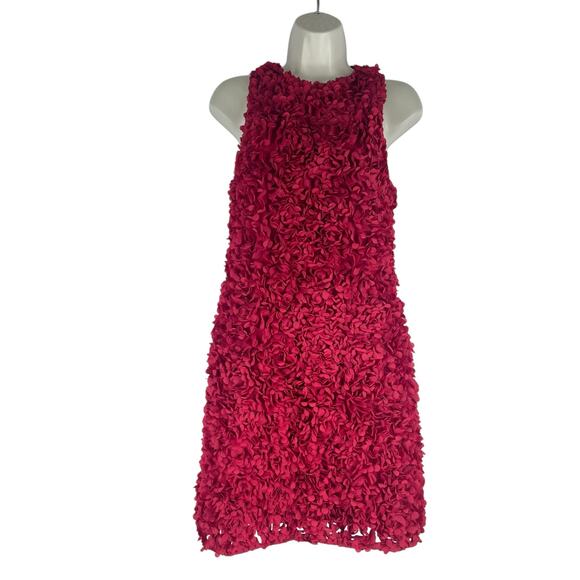 J. Crew Rosette 3D Flower Petal Mini Dress Ruby Red Size 2 - Picture 4 of 11